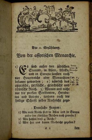Die I. Erzählung. Von der assyrischen Monarchie.