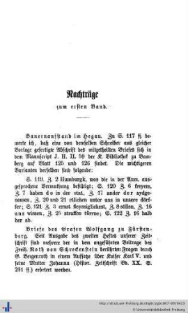 Nachträge zum ersten Band.