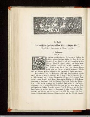 II. Teil: Der russische Feldzug (Nov. 1914 - Dezbr. 1917)