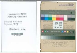 Entnazifizierung Harry Oberbeck , geb. 28.06.1913 (Kaufmaennischer Angestellter)