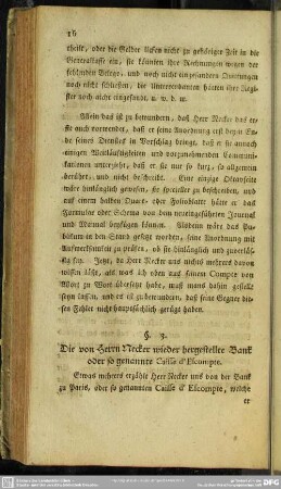 § 3. Die von Herr Necker wieder hergestellte Bank oder so genannte Caisse d'Escompte