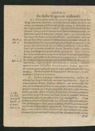 Sectio I. De stellae Magorum existentia.