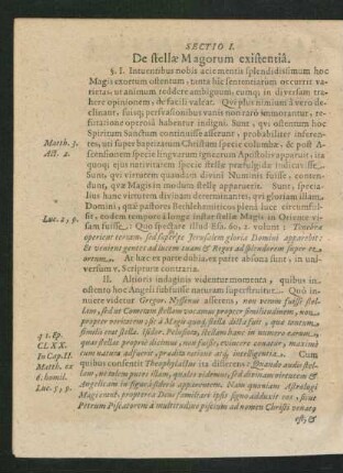 Sectio I. De stellae Magorum existentia.