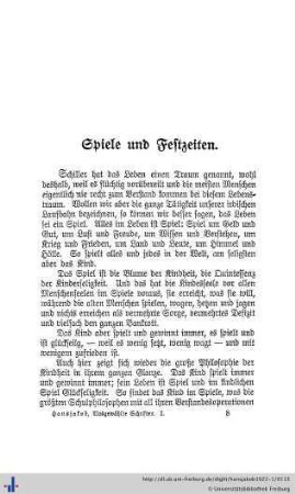 Spiele und Festzeiten.