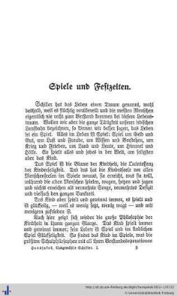 Spiele und Festzeiten.
