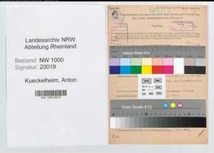 Entnazifizierung Anton Kueckelheim, geb. 04.06.1907 (Angest.)