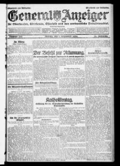 General-Anzeiger für Oberhausen, Sterkrade, Osterfeld und das nordwestliche Industriegebiet. 1921-1930