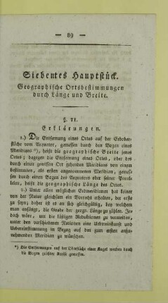 Siebentes Hauptstück. Geographische Ortsbestimmungen durch Länge und Breite