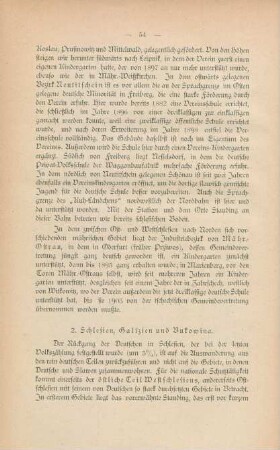 2. Schlesien, Galizien und Bukowina