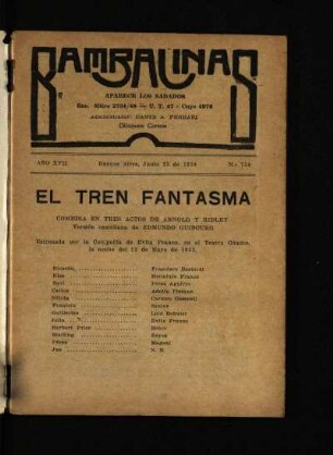 El tren fantasma : comedia en tres actos