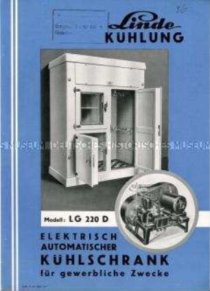 Elektrisch automatischer Kühlschrank für gewerbliche Zwecke Modell LG 220 D