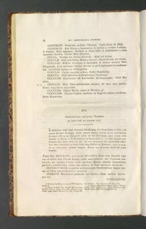 XVI. Chronologia Anonymi Veteris Ab Anno 826 Ad Annum 1415.
