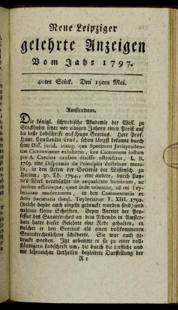 40tes Stück. Den 19ten Mai.