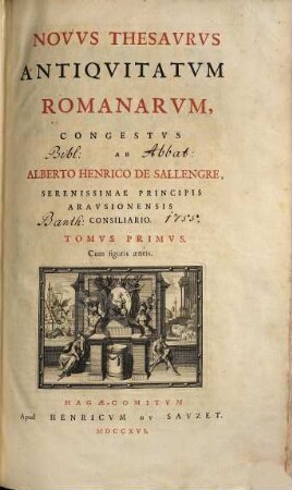 Novvs Thesavrvs Antiqvitatvm Romanarvm : cum figuris aeneis, 1