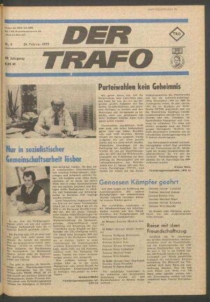 TRO-Betriebszeitung 'Der Trafo'; Nr. 9/1977 (28. Februar 1977)