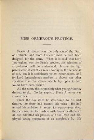 Miss Ormerod's protégé
