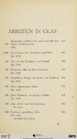 Arbeiten in Glas (Nr. 465-486)