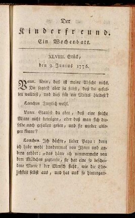 XLVIII. Stück, den 3. Junius 1776