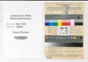 Entnazifizierung Richard Grund , geb. 14.10.1909 (Technischer Kaufmann)