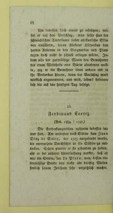 21. Ferdinand Cortez. (Geb. 1485, † 1547.)