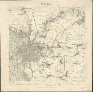Äquidistantenkarte 11 : Section Leipzig, 1894 : Section Leipzig. - 1:25000. - Leipzig: Giesecke & Devrient, 1894. - 1 Kt.