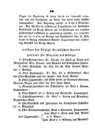Hofstaat des Königl. Preußischen Hauses. Hofstaat Sr. Majestät des Königs