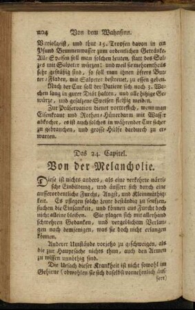 Das 24. Capitel. Von der Melancholie.