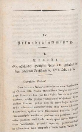 346-350 Anrede Sr. Päpstlichen Heiligkeit Pius VII., gehalten im geheimen Consistorium 2.Oct. 1818