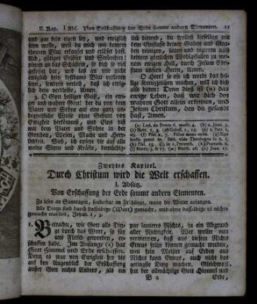 Zweytes Kapitel. Durch Christum wird die Welt erschaffen.