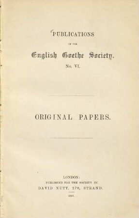 Publications of the English Goethe Society, 6
