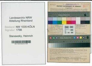 Entnazifizierung Heinrich Stanewsky , geb. 28.07.1907 (Buchhalter)