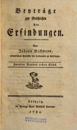 Beyträge zur Geschichte der Erfindungen, 2