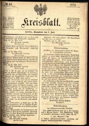 Ausgabe vom Samstag, den 01. Juni 1872.