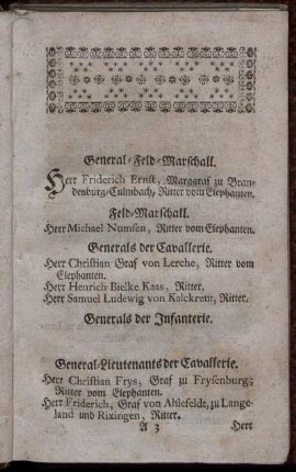 [Königlicher Kriegs-Etat in Dänemark, denen Fürstentümern und Grafschafften.]