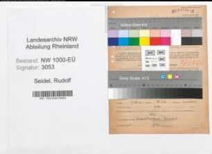 Entnazifizierung Rudolf Seidel, geb. 04.04.1908 (Arbeiter)