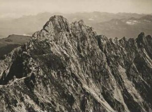 Bergkette Rätikon. Drei Schwestern (Österreich Vorarlberg) vom Kuhgrat (Lichtenstein) aus gesehen