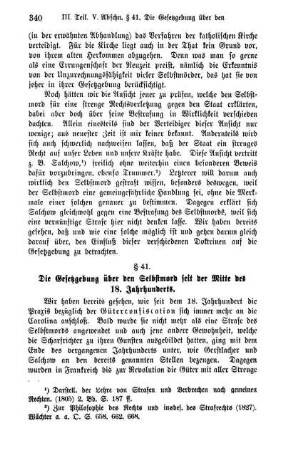 § 41. Die Gesetzgebung über den Selbstmord seit der Mitte des 18. Jahrhunderts.