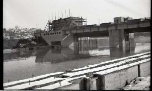 Aldingen, Kraftwerk und Wehr iim Bau vom Unterwasser