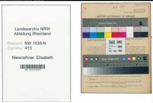 Entnazifizierung Elisabeth Niewoehner , geb. 04.11.1903 (Fuersorgerin)