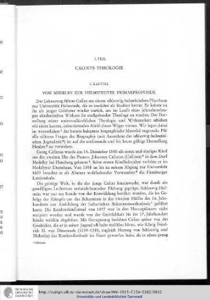 I. Teil: Calixts Theologie