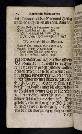 154-162, Morgenandacht am Montag; Abendandacht am Montag