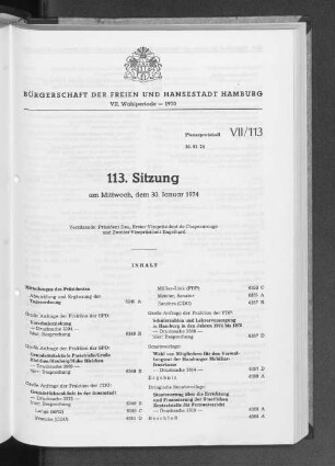 113. Sitzung