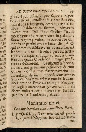 39-45, Meditatio nona