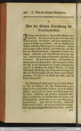 X. Von der übrigen Einrichtung der Erziehungsanstalt