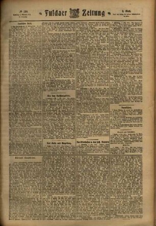 Vierte Ausgabe vom Samstag, den 07. Oktober 1911.