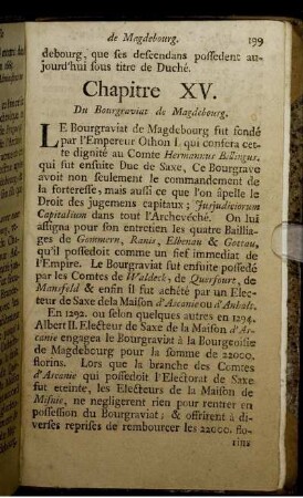 Capitre XV. Du Bourgravoat de Magdebourg. ...