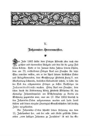 V. Johanniter-Herrenmeister.