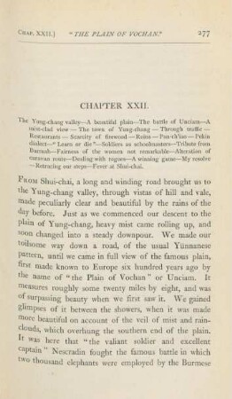 Chapter XXII. The Yung-chang valley ...