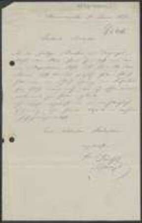 Brief von Ignaz Sigismund Poetsch an Regensburgische Botanische Gesellschaft