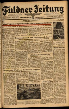 Ausgabe vom Mittwoch, den 06. Dezember 1944.